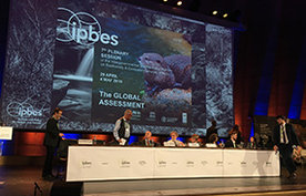 Bühne der IPBES Konferenz in Paris 2019